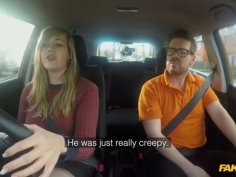 4f boobs bouncing in driving lesson