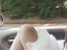 Rejected bride Amirah Adara sucks cock in the car